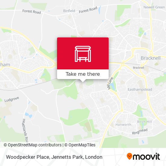 Woodpecker Place, Jennetts Park map