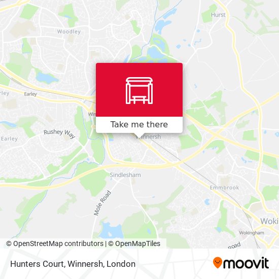 Hunters Court, Winnersh map