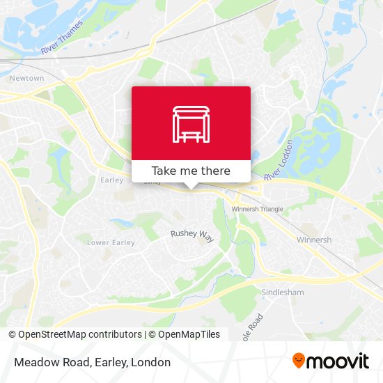 Meadow Road, Earley map
