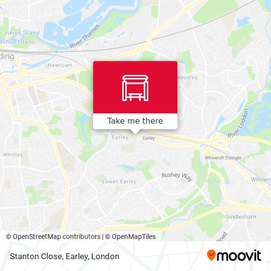 Stanton Close, Earley map