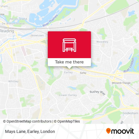 Mays Lane, Earley map