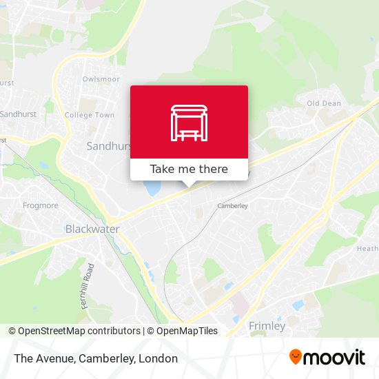 The Avenue, Camberley map