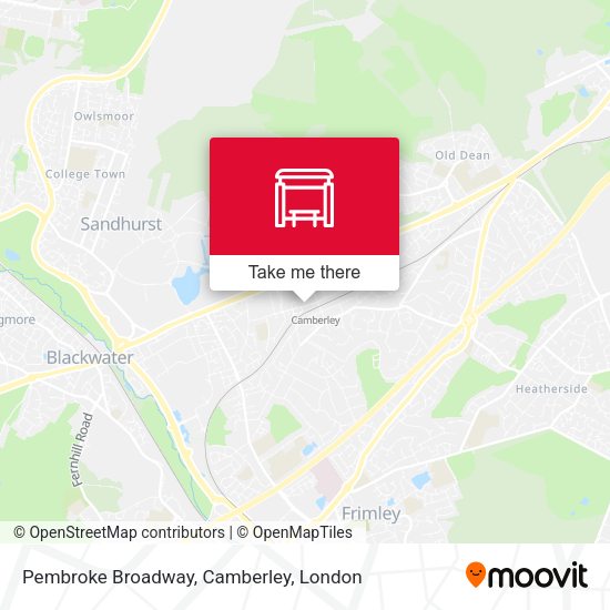 Pembroke Broadway, Camberley map