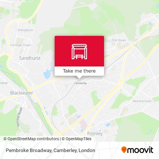 Pembroke Broadway, Camberley map