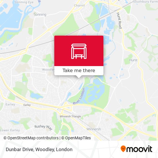 Dunbar Drive, Woodley map