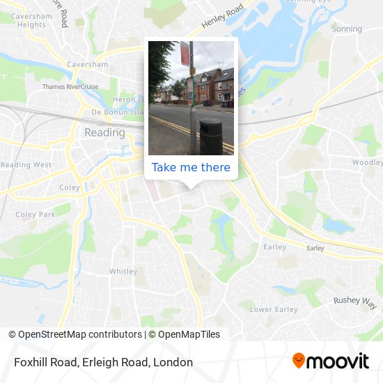 Foxhill Road, Erleigh Road map
