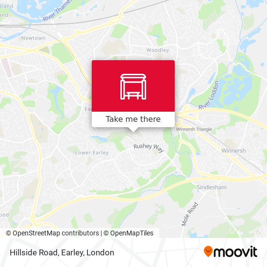 Hillside Road, Earley map