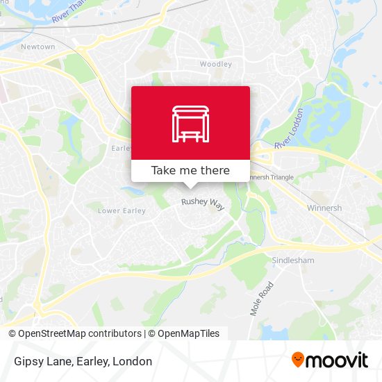 Gipsy Lane, Earley map
