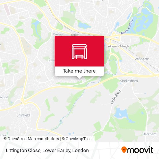 Littington Close, Lower Earley map