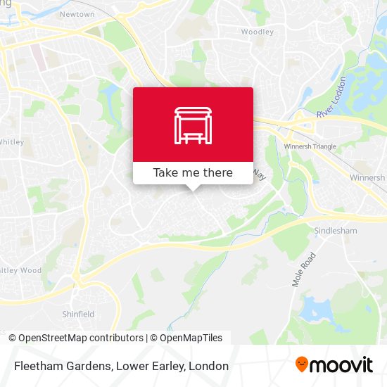 Fleetham Gardens, Lower Earley map