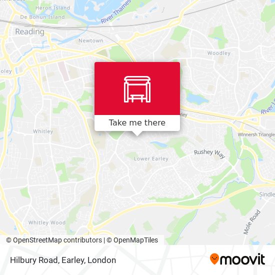 Hilbury Road, Earley map