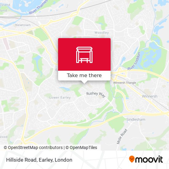 Hillside Road, Earley map