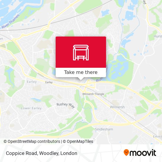 Coppice Road, Woodley map