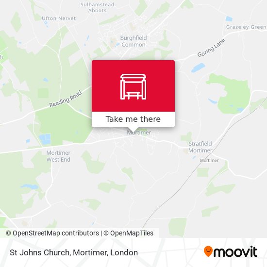 St Johns Church, Mortimer map