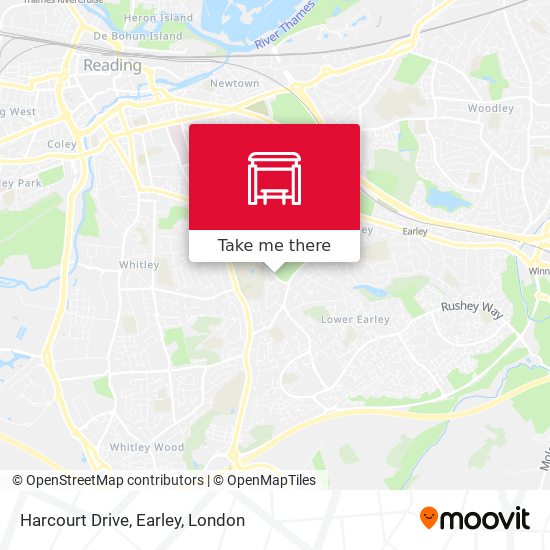 Harcourt Drive, Earley map