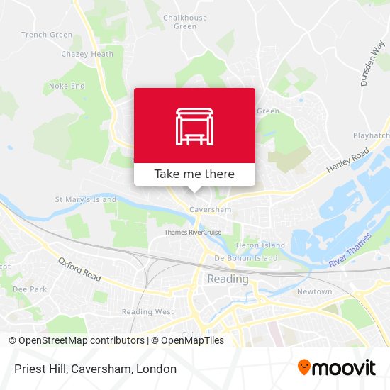 Priest Hill, Caversham map