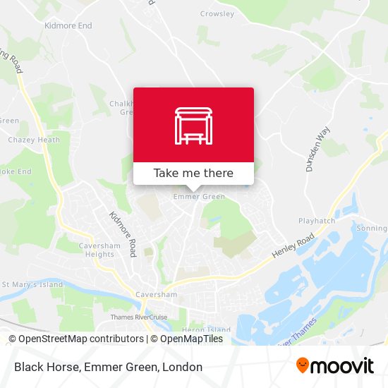Black Horse, Emmer Green map