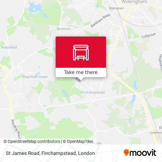 St James Road, Finchampstead map