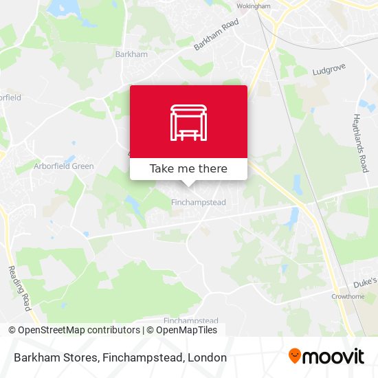 Barkham Stores, Finchampstead map