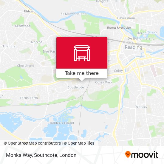 Monks Way, Southcote map