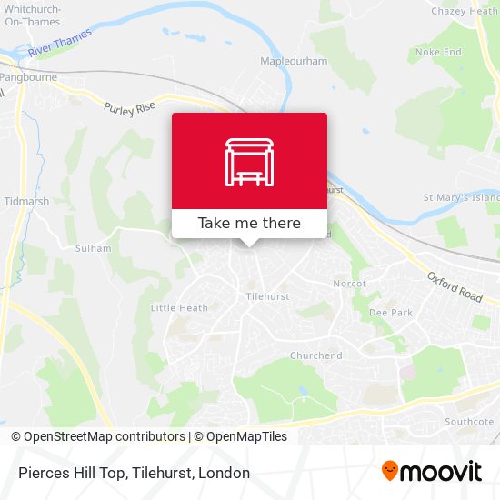 Pierces Hill Top, Tilehurst map