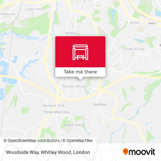 Woodside Way, Whitley Wood map
