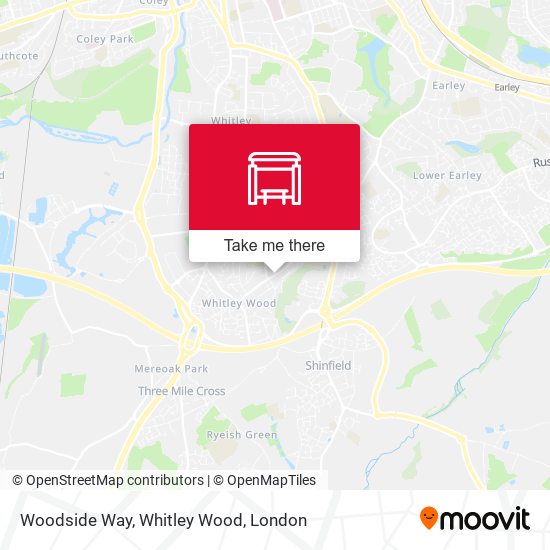 Woodside Way, Whitley Wood map