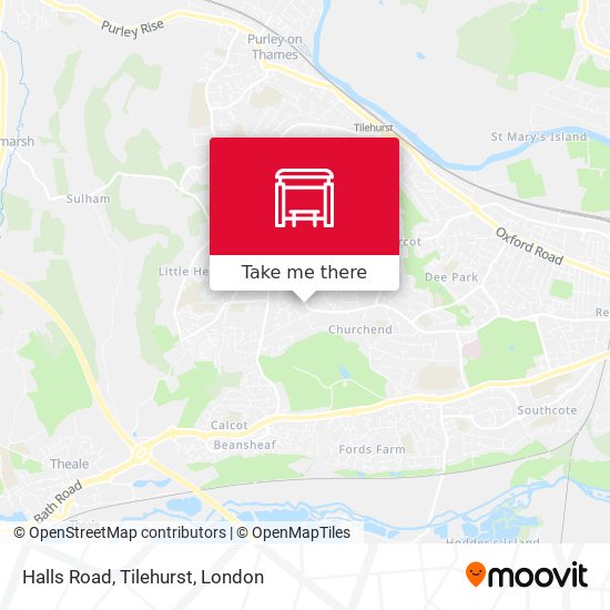 Halls Road, Tilehurst map