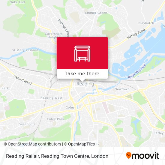 Reading Railair, Reading Town Centre map