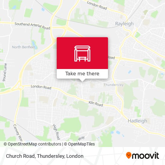 Church Road, Thundersley map
