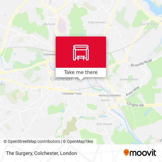 The Surgery, Colchester map