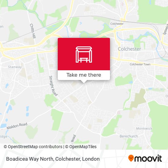 Boadicea Way North, Colchester map