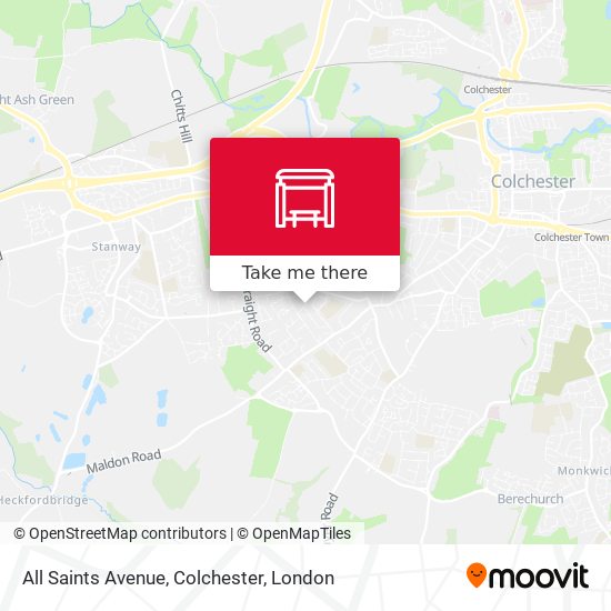 All Saints Avenue, Colchester map