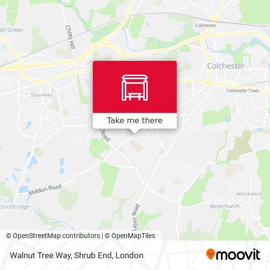 Walnut Tree Way, Shrub End map
