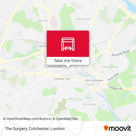 The Surgery, Colchester map