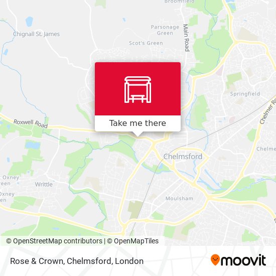 Rose & Crown, Chelmsford map