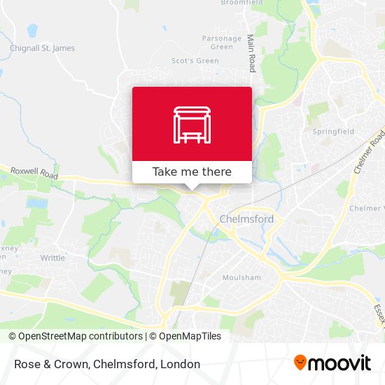 Rose & Crown, Chelmsford map