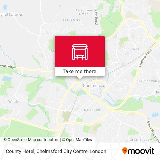 County Hotel, Chelmsford City Centre map
