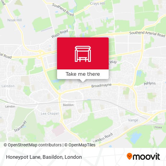 Honeypot Lane, Basildon map