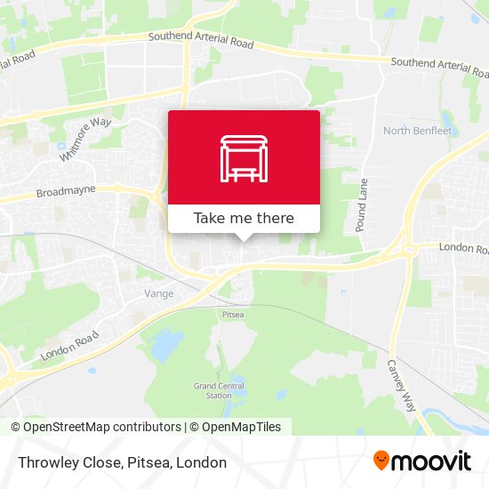 Throwley Close, Pitsea map