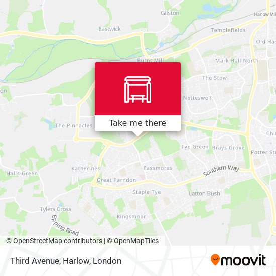 Third Avenue, Harlow map
