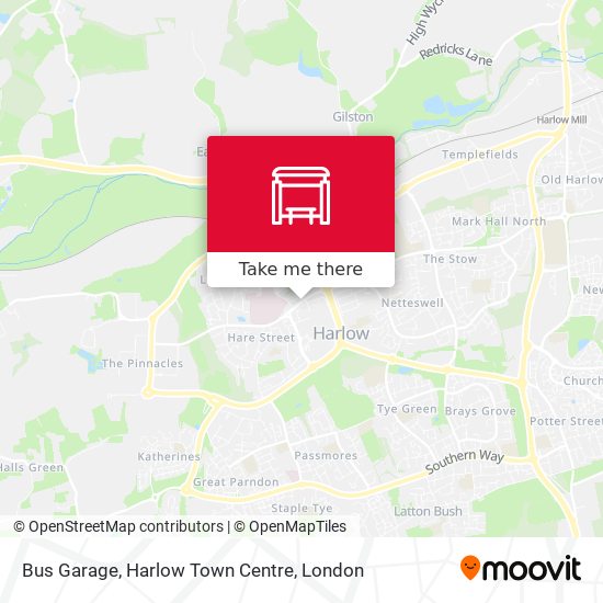 Bus Garage, Harlow Town Centre map