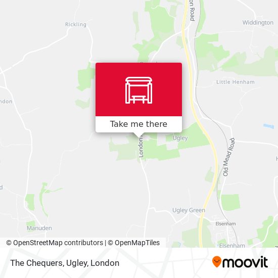 The Chequers, Ugley map