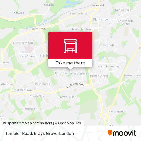 Tumbler Road, Brays Grove map
