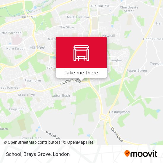 School, Brays Grove map