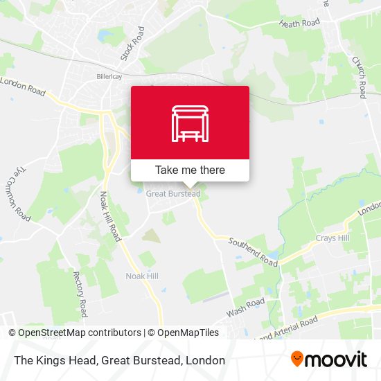 The Kings Head, Great Burstead map