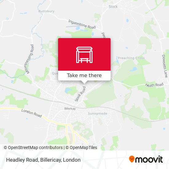 Headley Road, Billericay map