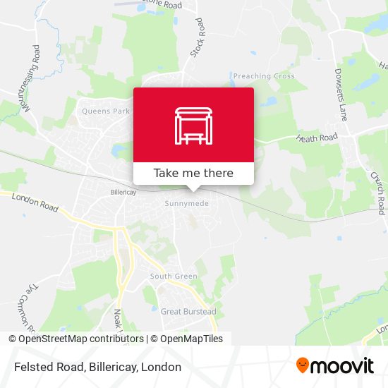 Felsted Road, Billericay map
