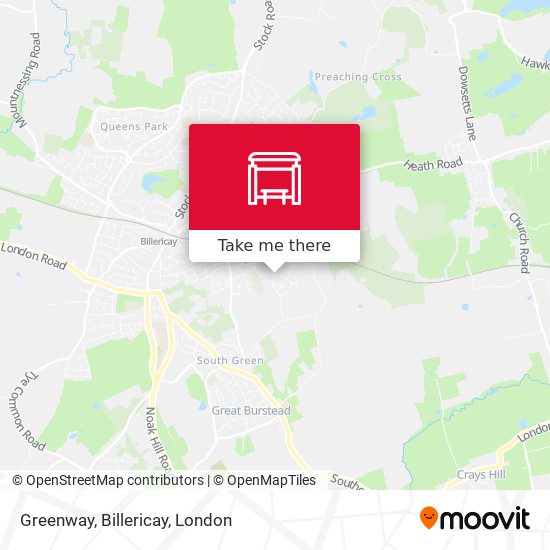 Greenway, Billericay map