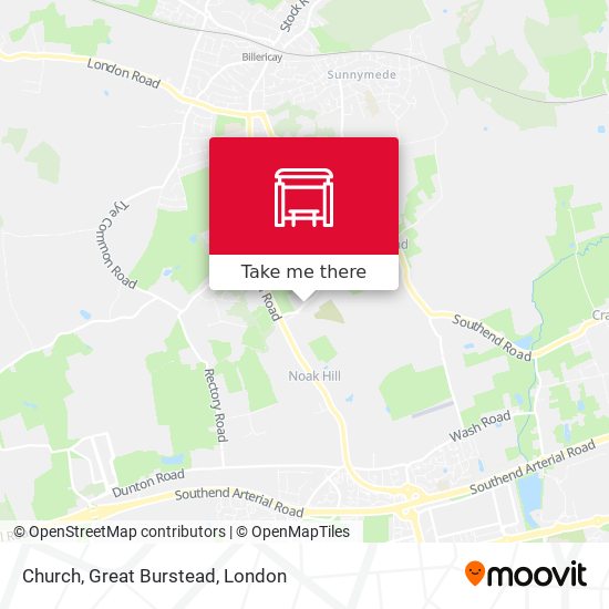 Church, Great Burstead map